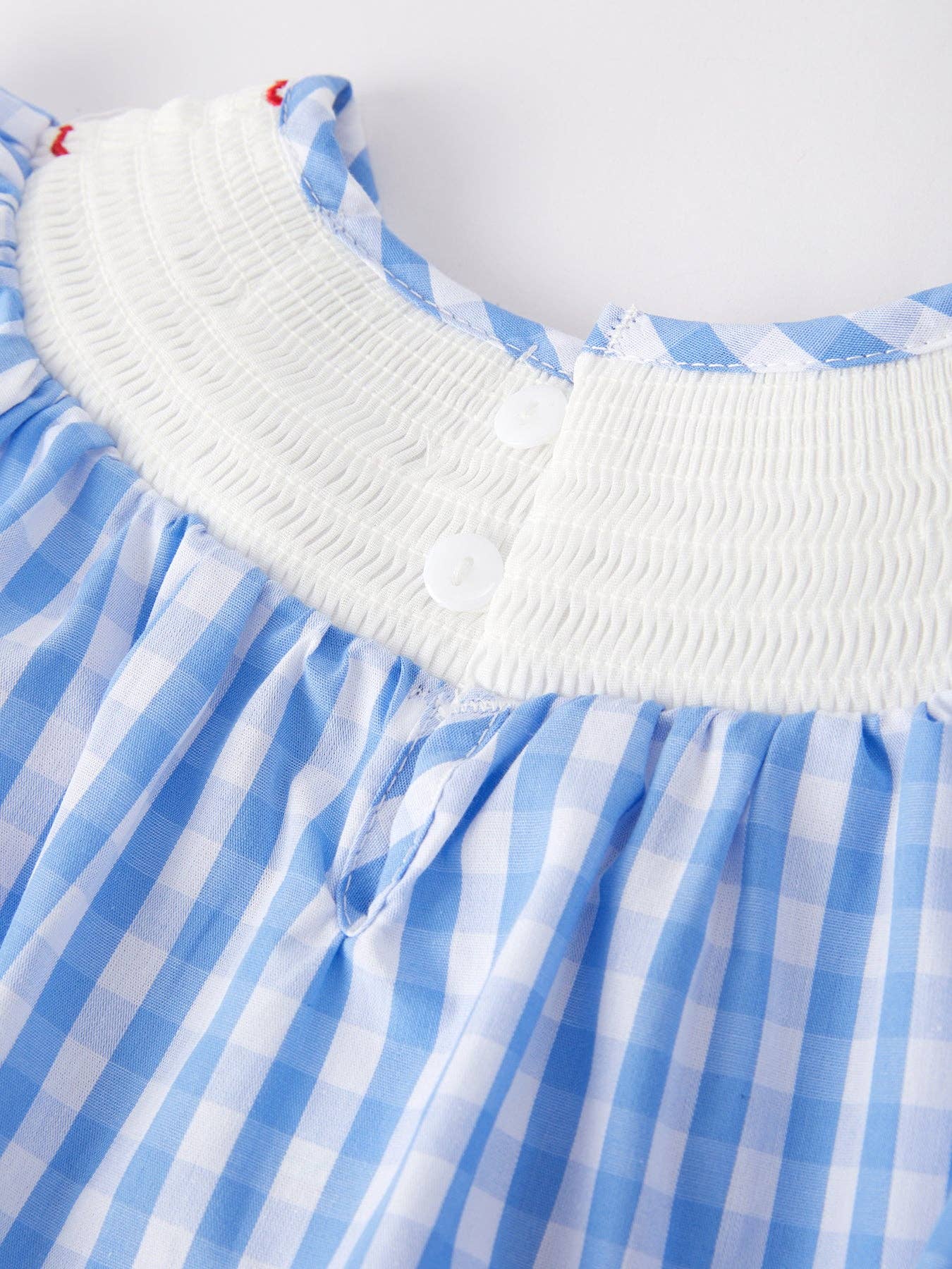 Flag Embroidery Smocked Bubble Romper