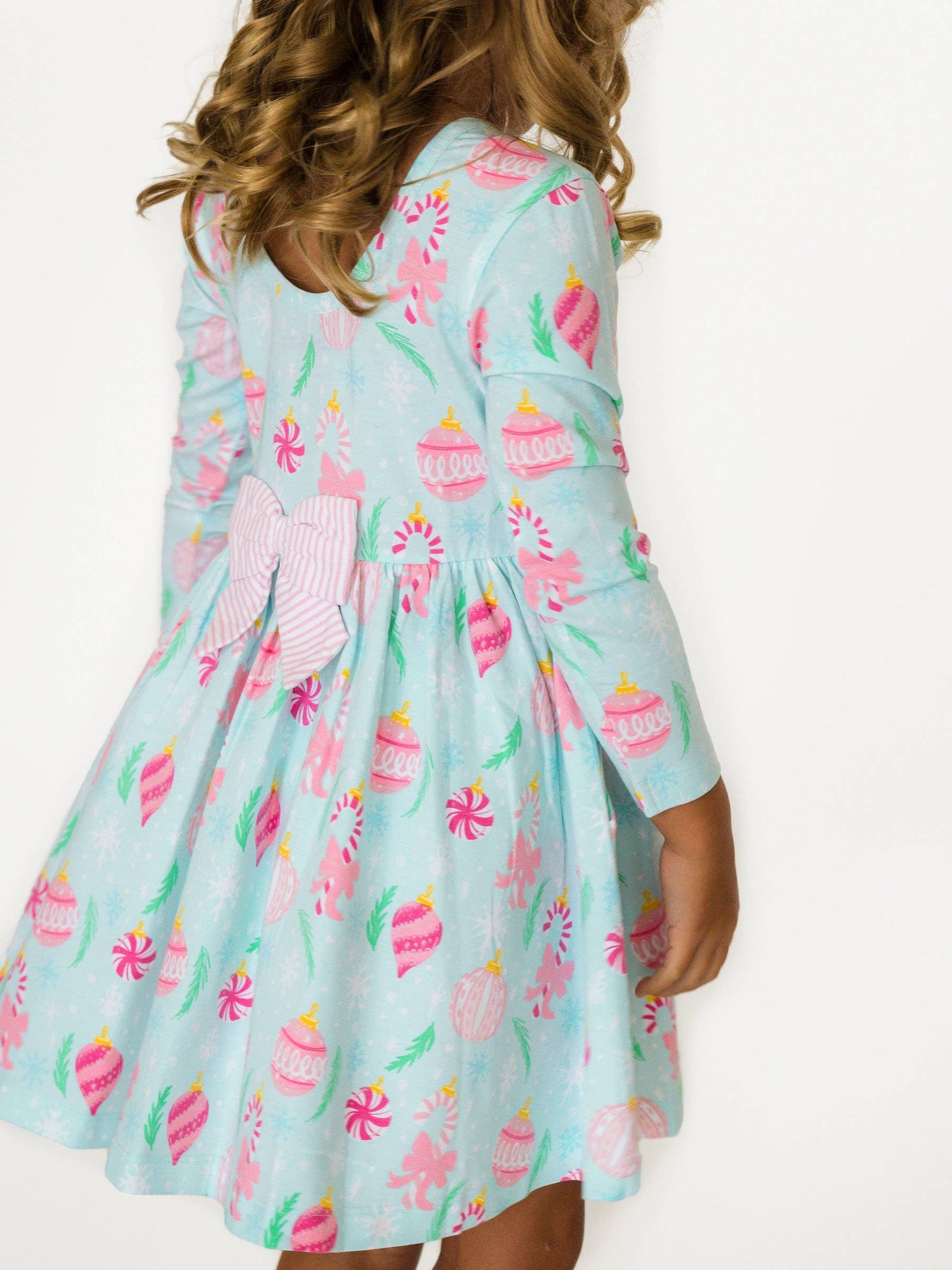 Ornament Dreams Knit Long Sleeve Twirl Dress