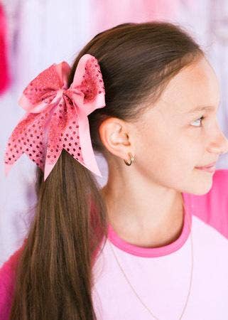 Sequin Cheer Hair Bows: Yellow Gold