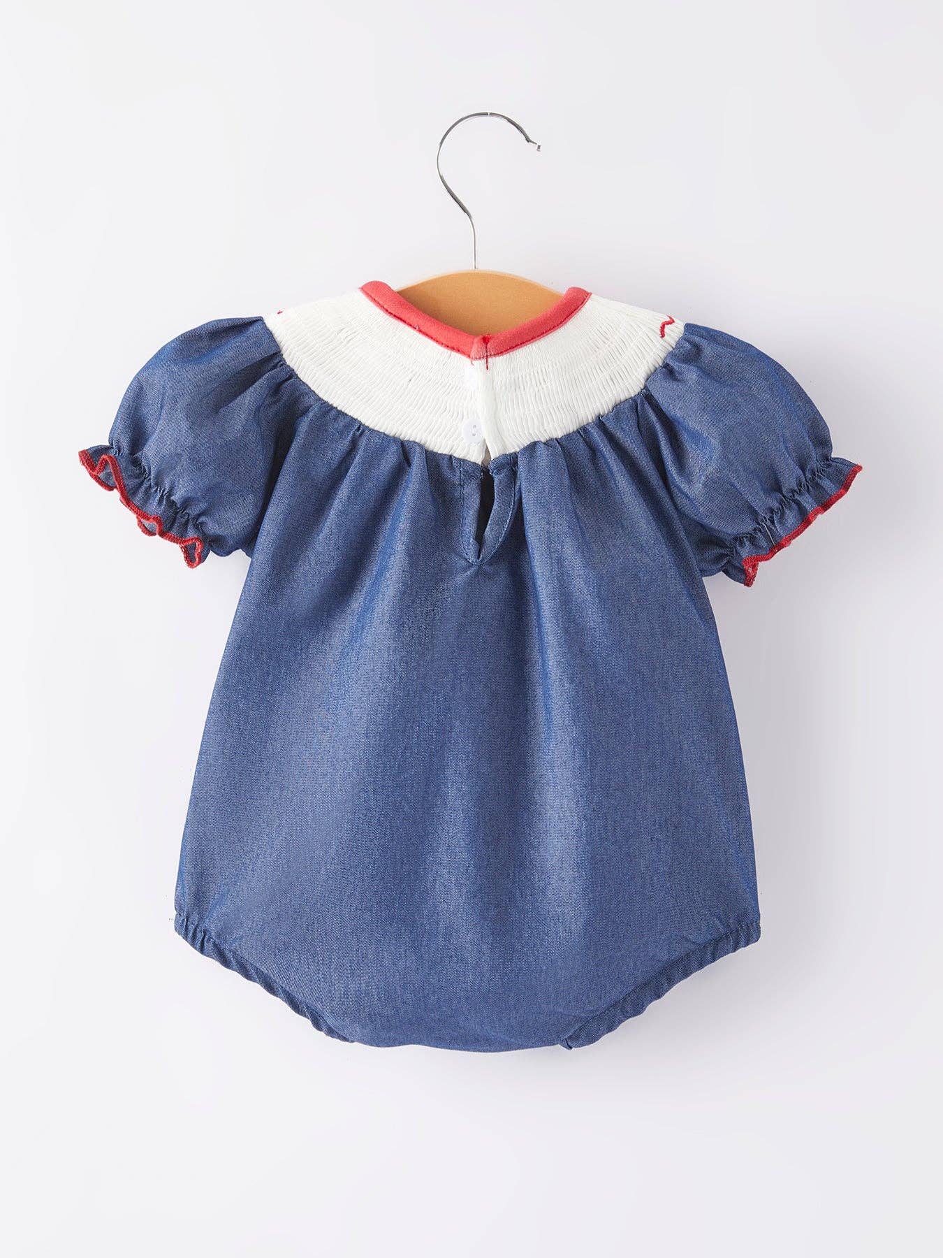 Girls Farm Smocking Embroidered Blue Dress: 12M