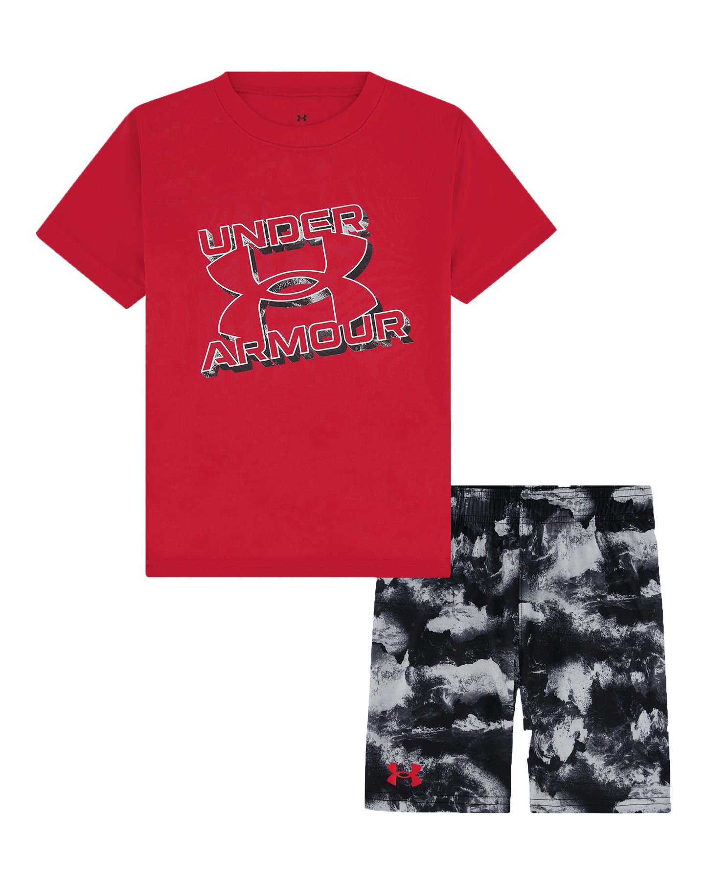 UA Tech Printed Shorts Set | Red | 5-7