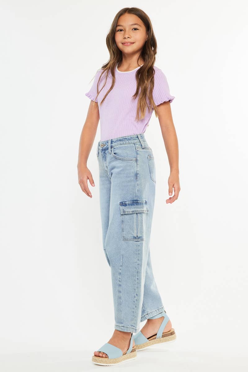 KanCan Barrel Cargo Jeans | Light Wash