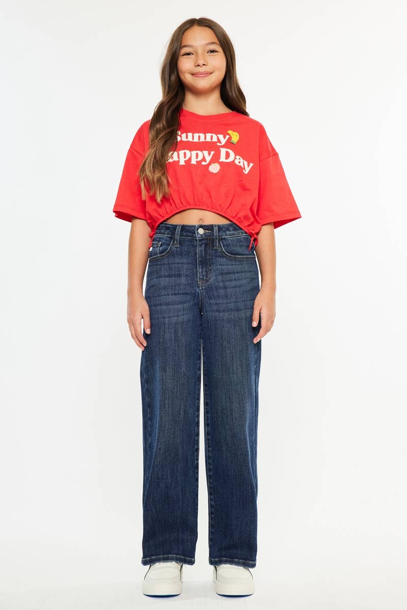 KanCan High Rise Wide Leg Jeans | Dark Wash