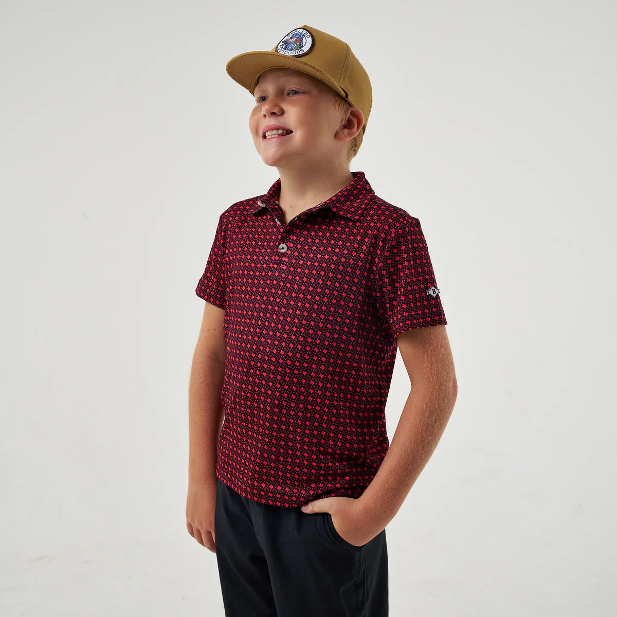 Youth Polo | Texas Red & Black