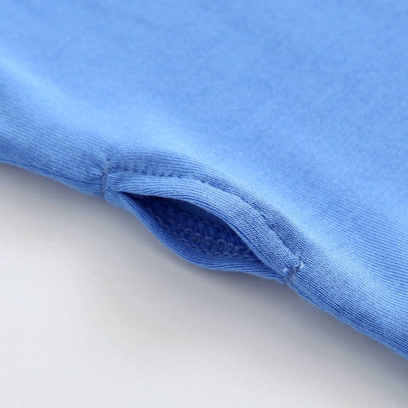 Pure Blue Zippered Romper NICU Friendly