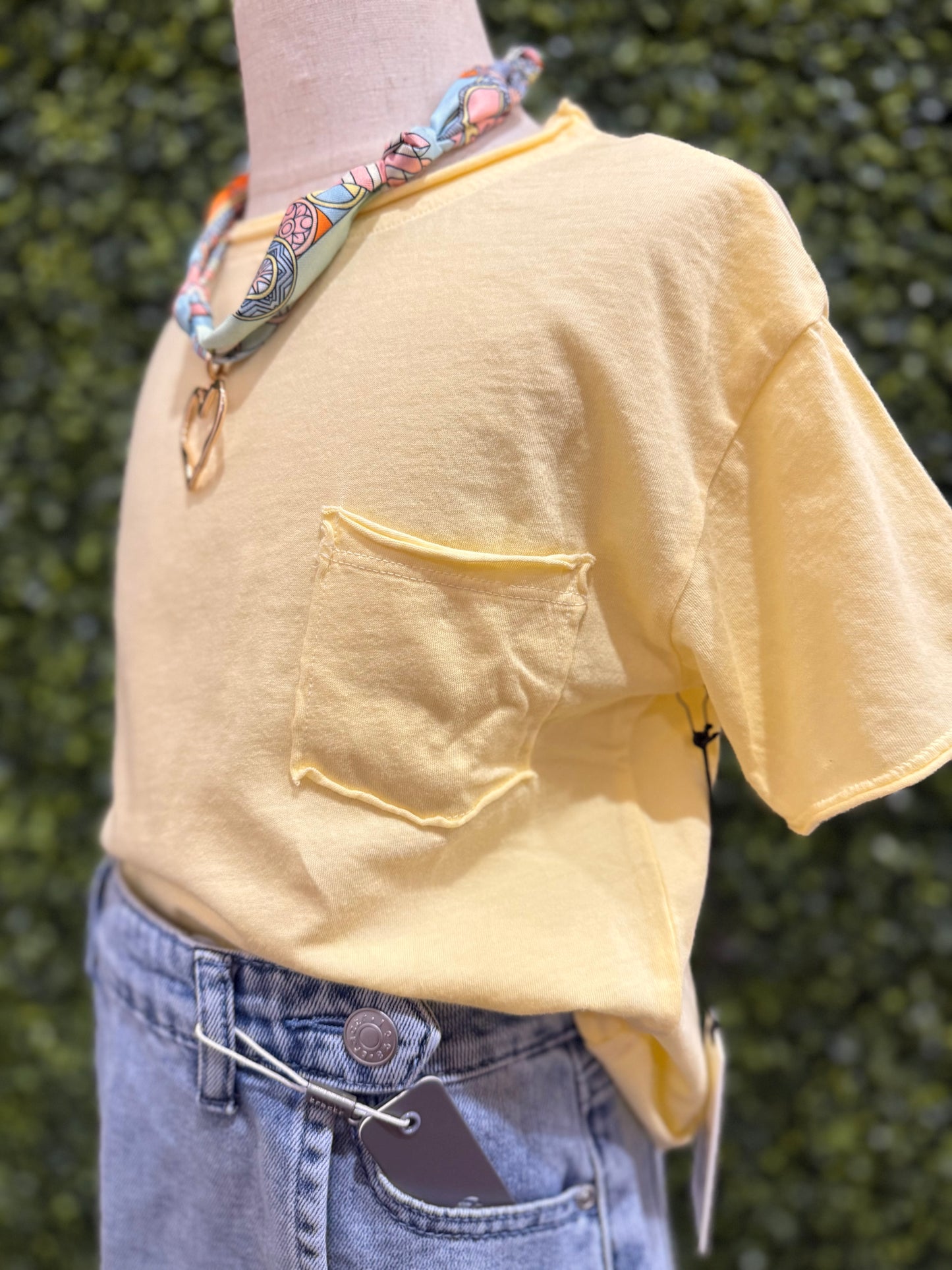 Cotton Jersey Pocket Tee | Yellow
