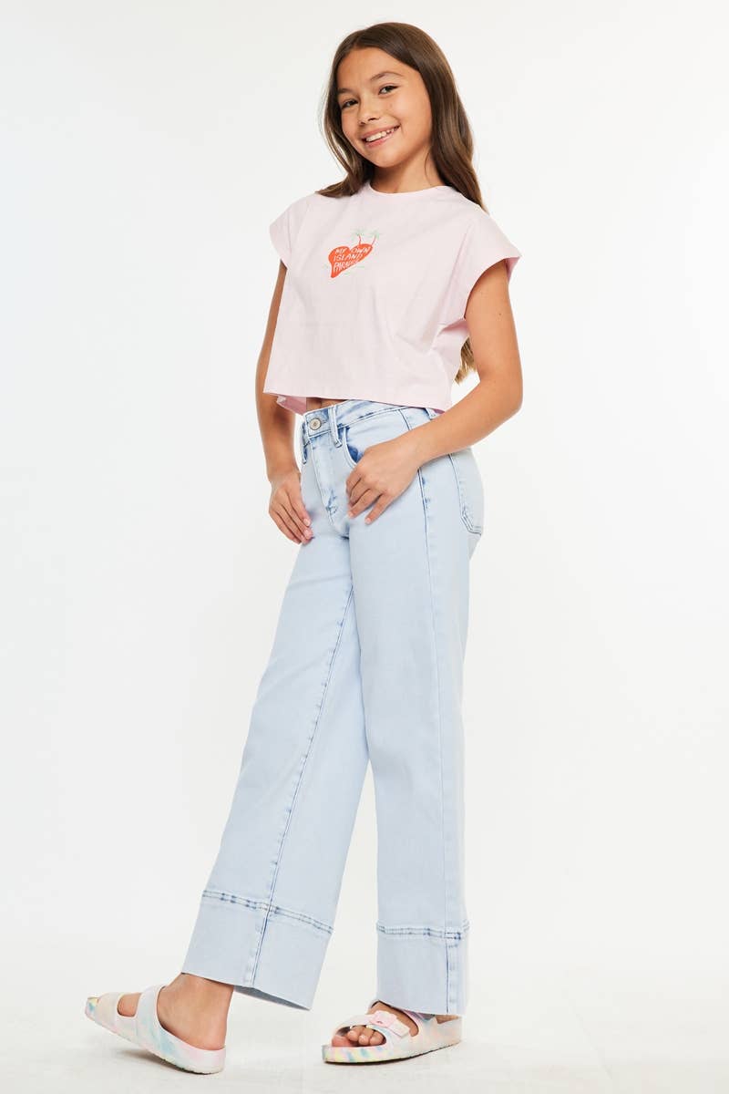 High Rise Crop Wide Leg Jeans