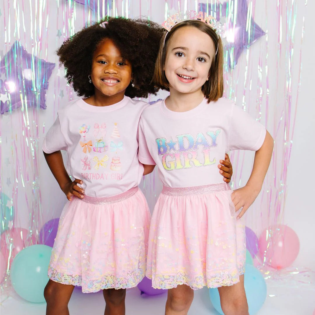 Pastel Rainbow B-Day Patch Short Sleeve T-Shirt