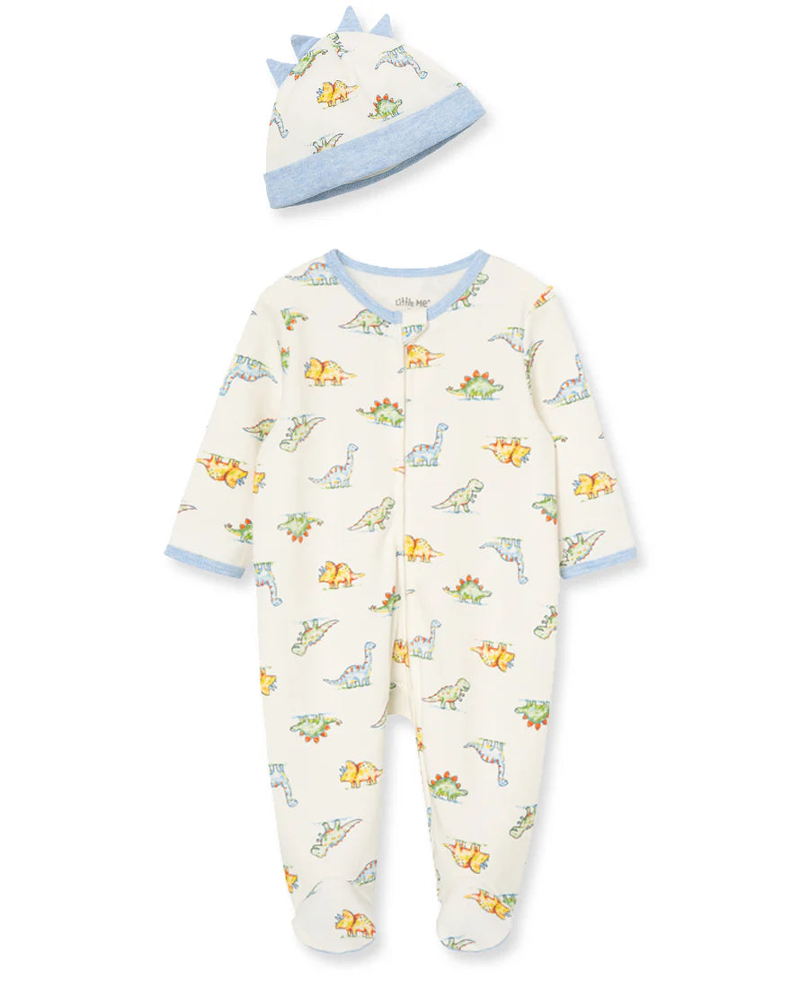 Dino Zipper Footie + Hat