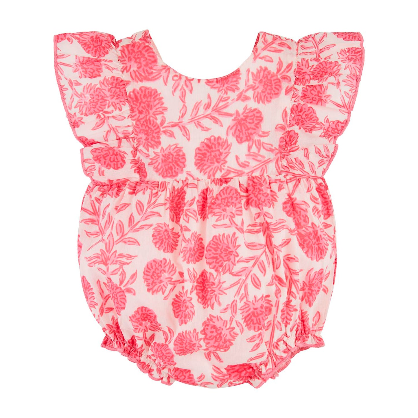 Pink Block Print Floral Bubble