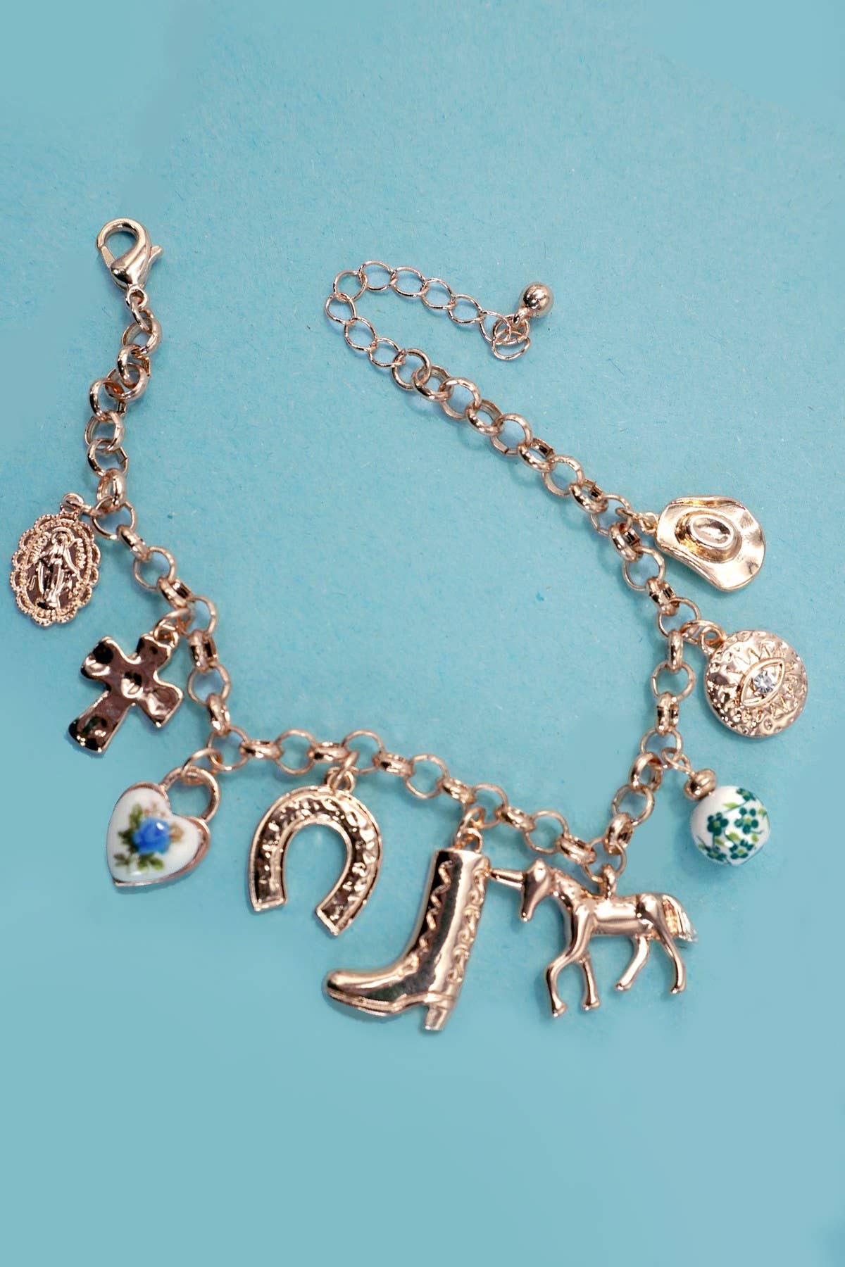 Western Boot Charm Bracelet