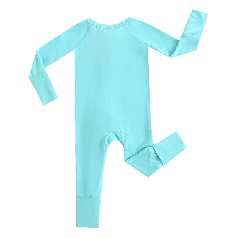 Turquoise Zippered Romper NICU Friendly