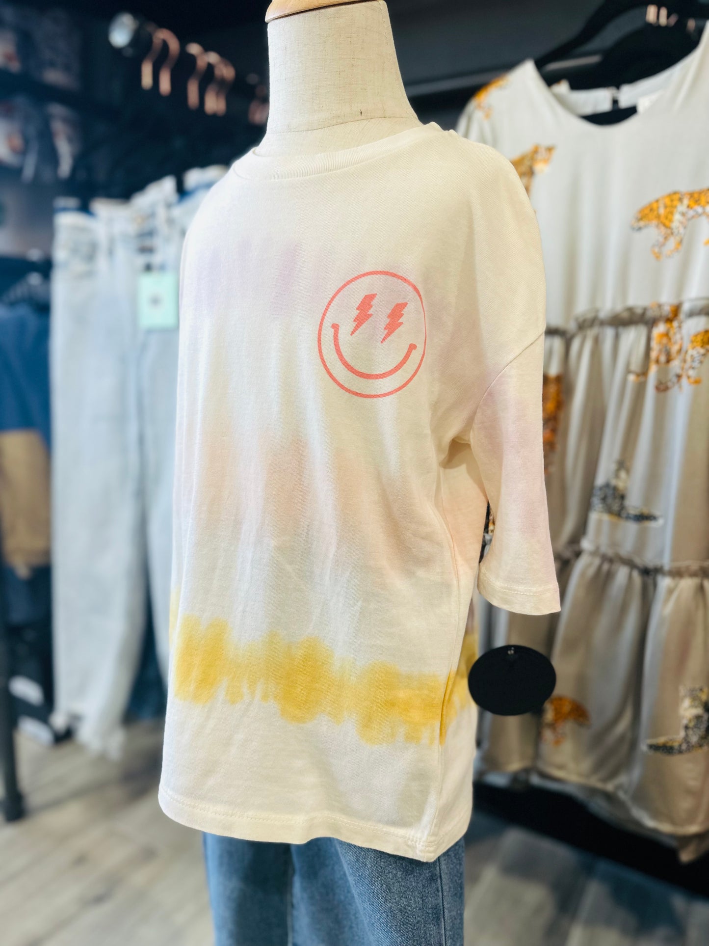 Smiley Tie Dye Oversized Tee