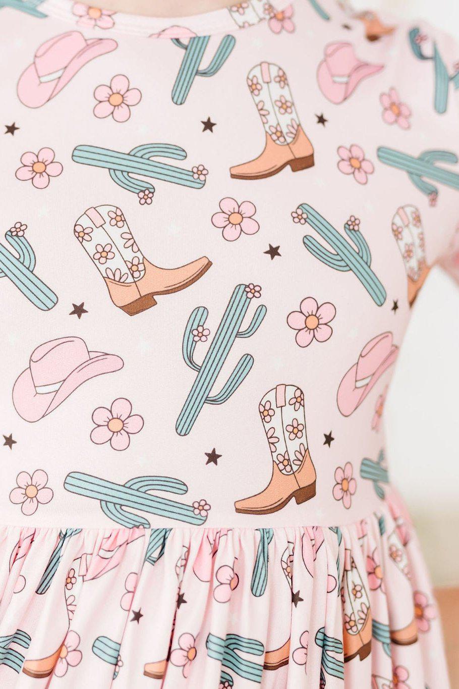 Cactus Cowgirl Pocket Twirl Dress