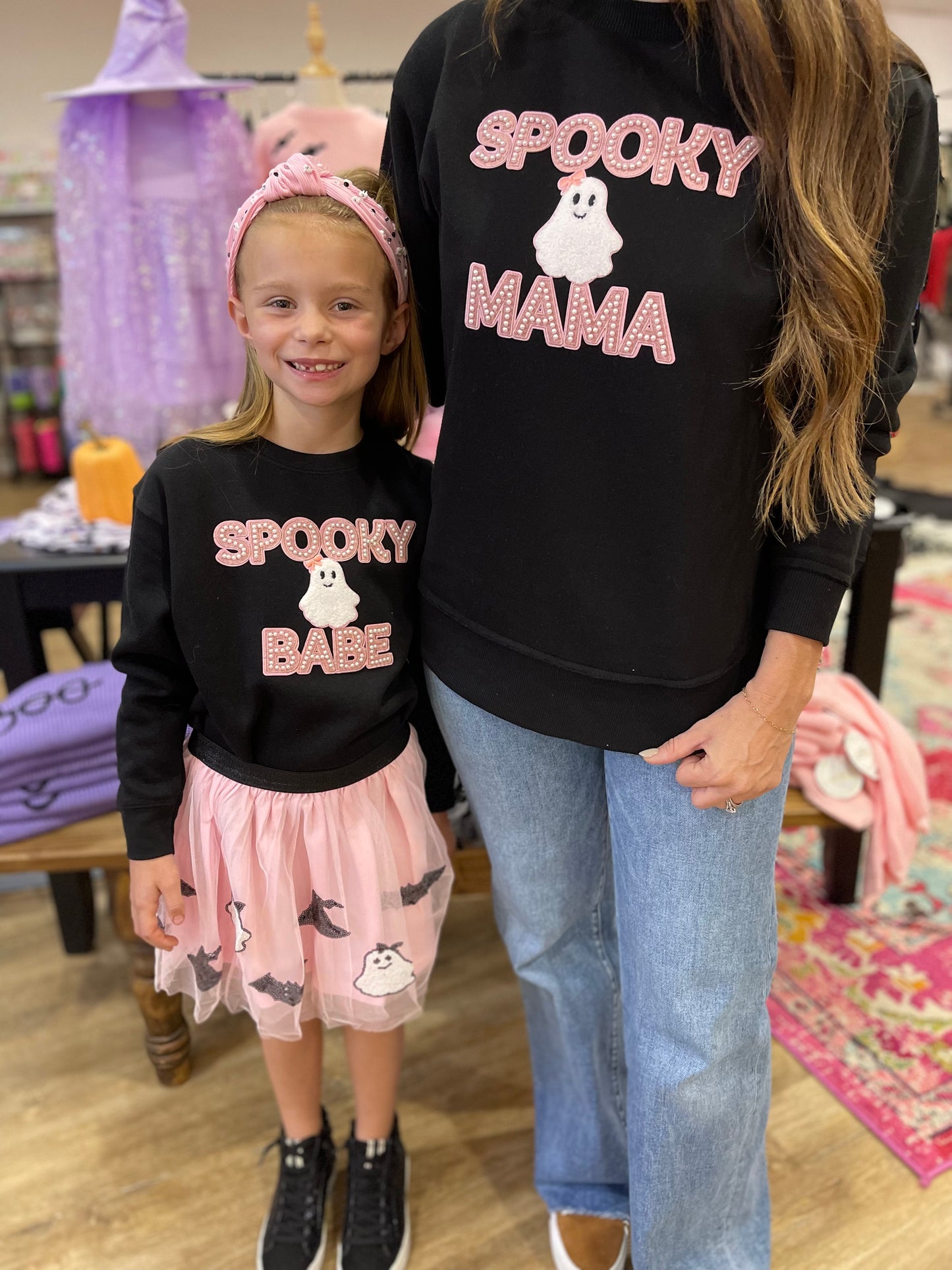 Spooky Mama Patch Halloween Sweatshirt