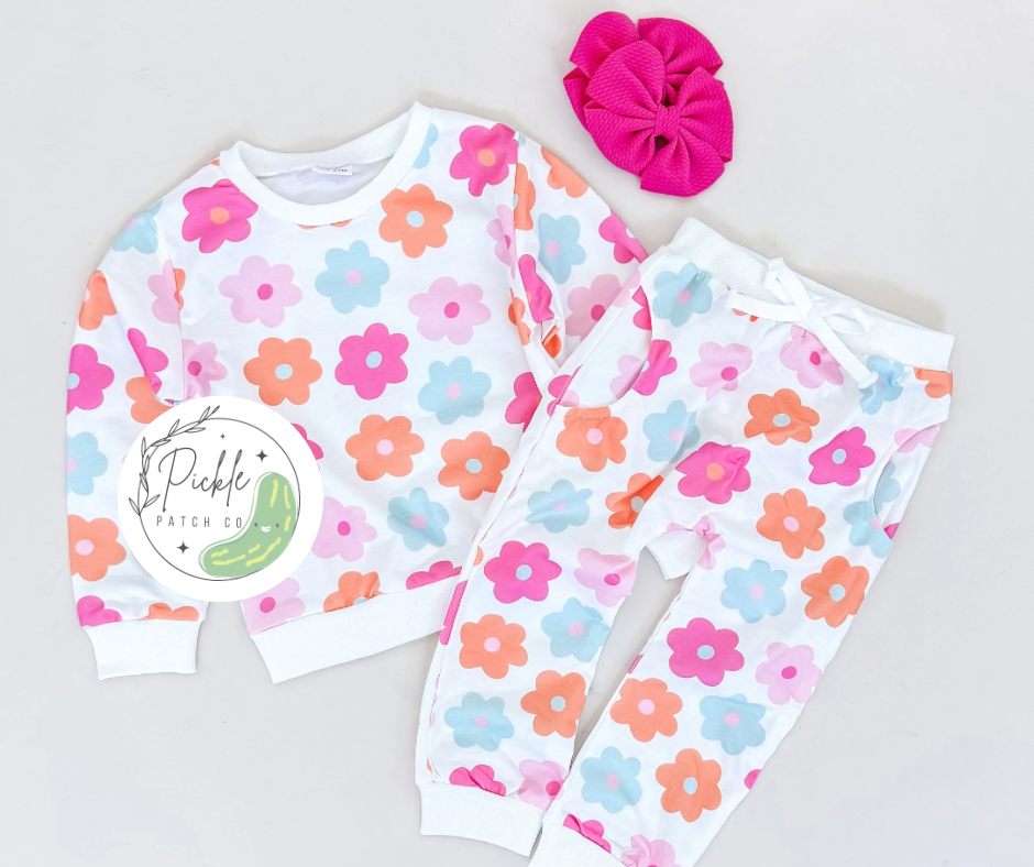 Crazy Daisy Floral Joggers Set