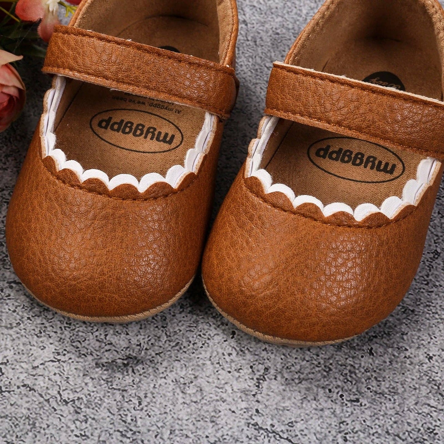 Mary Jane Crib Shoes - Brown