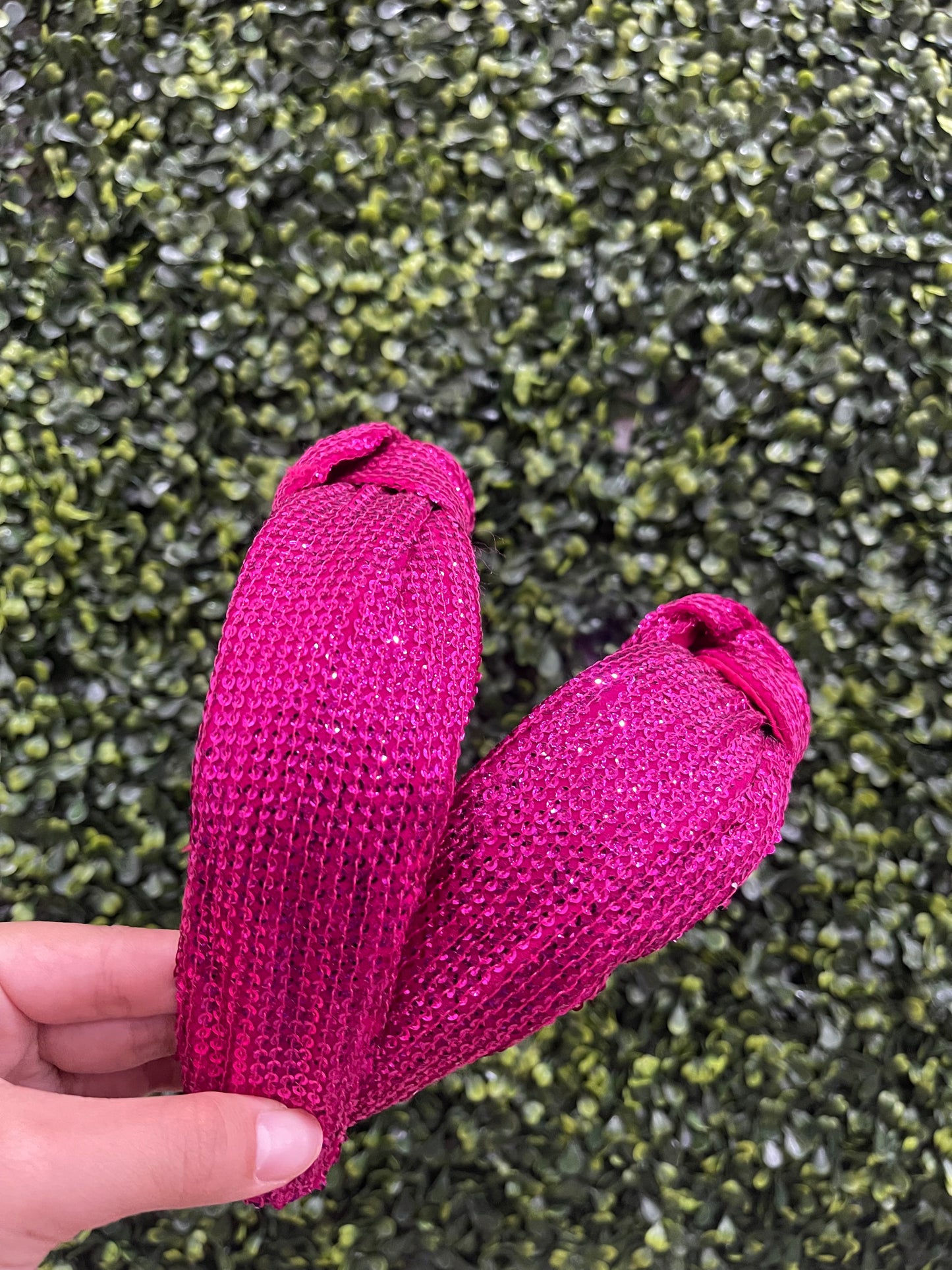 Fuschia Sequin Knot Headband