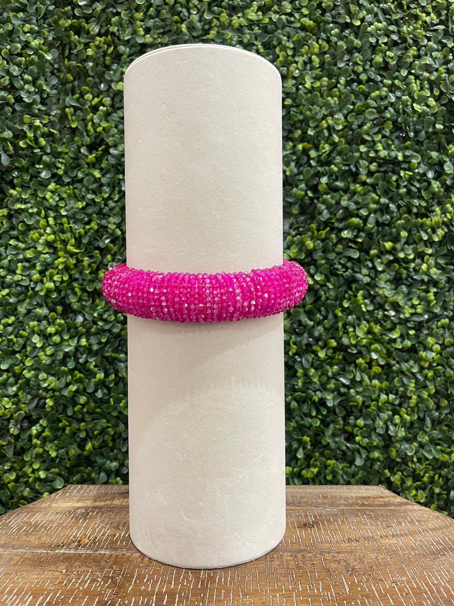 Magenta Beaded Round Headband