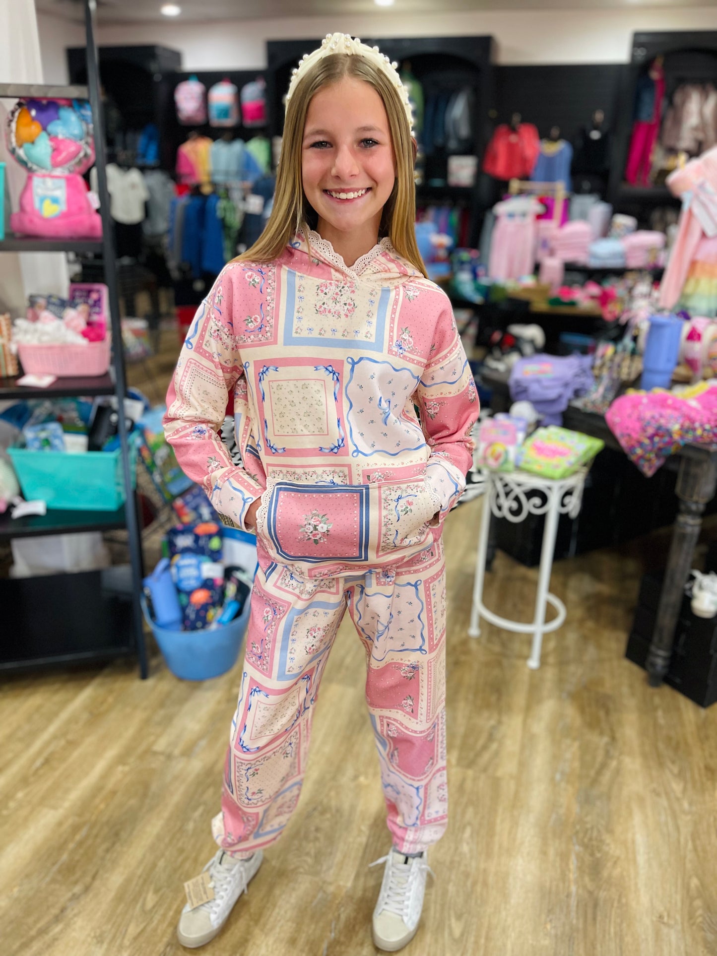 Floral Patchwork Print Sweatpants