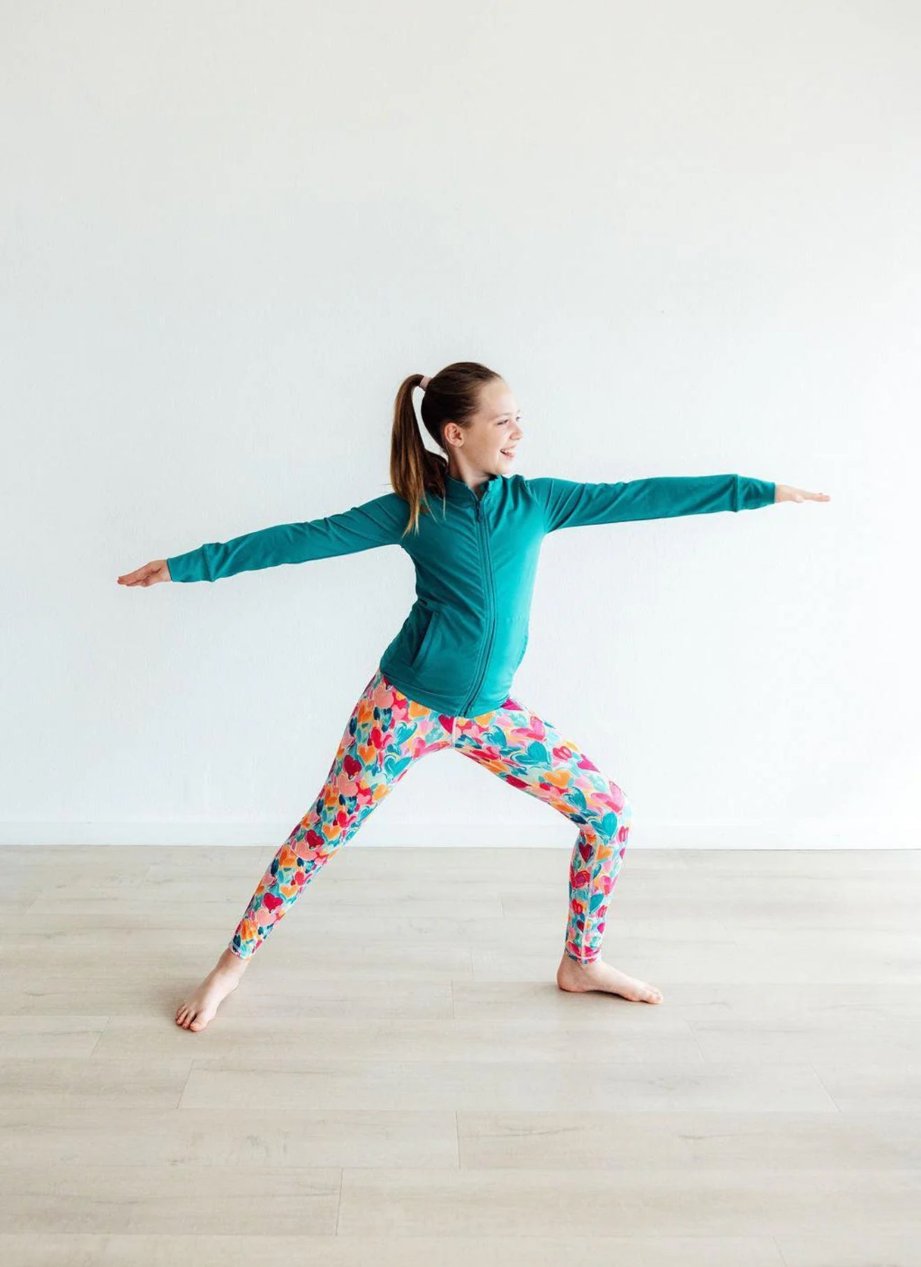 Turbo Teal Full Zip Ruffle Active Jacket