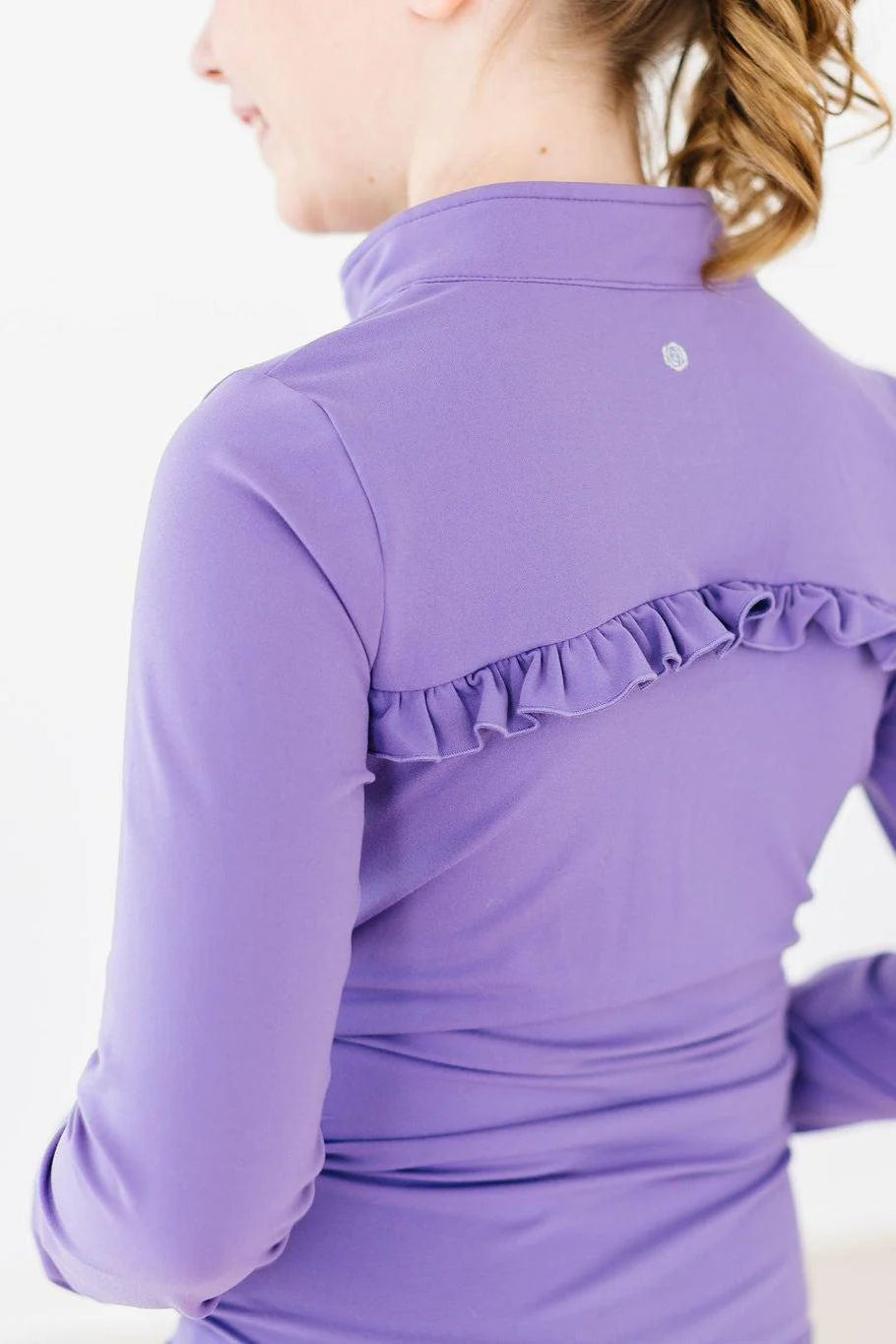 Playful Purple Full Zip Ruffle Active Jacket