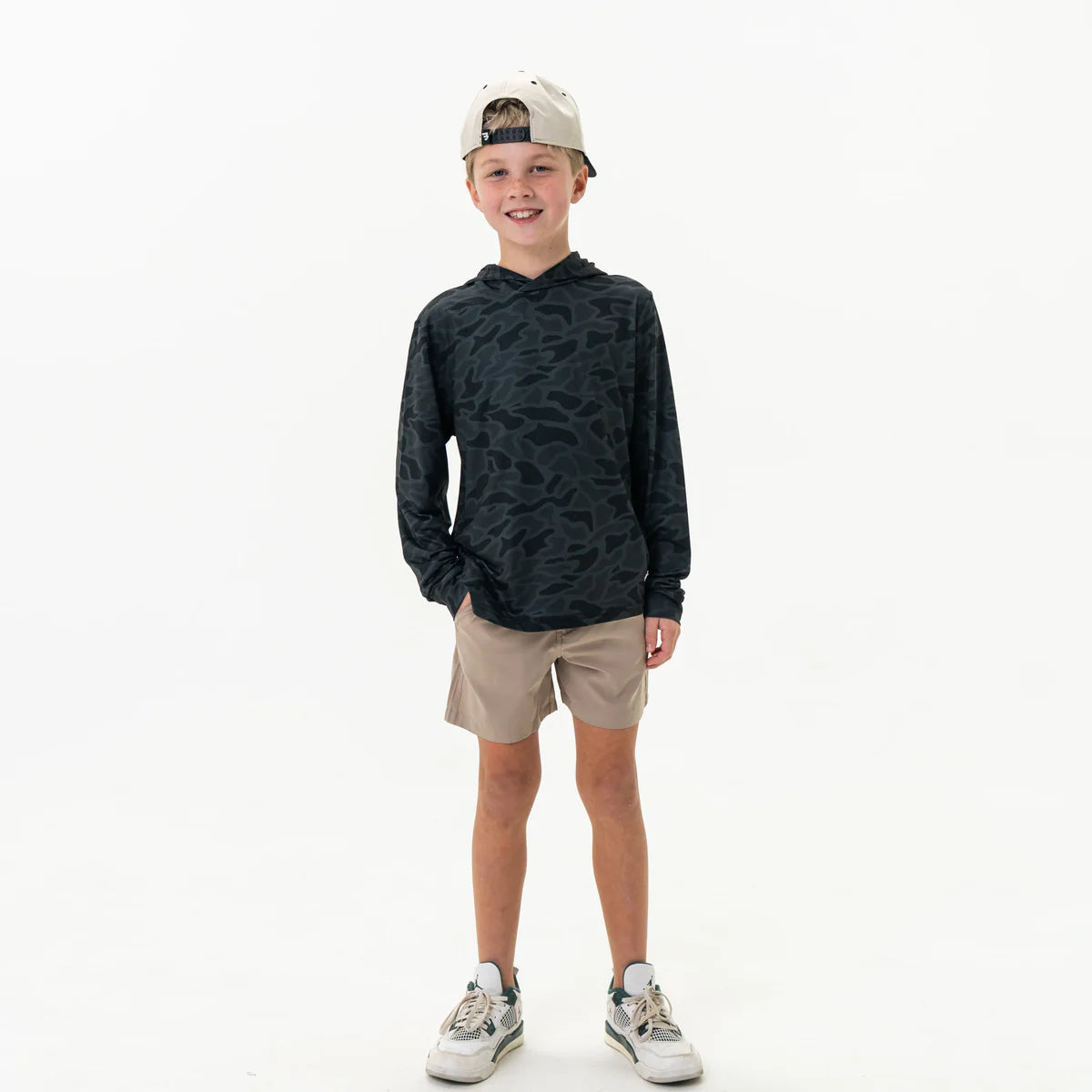 Youth Performance Hoodie | Black Camo