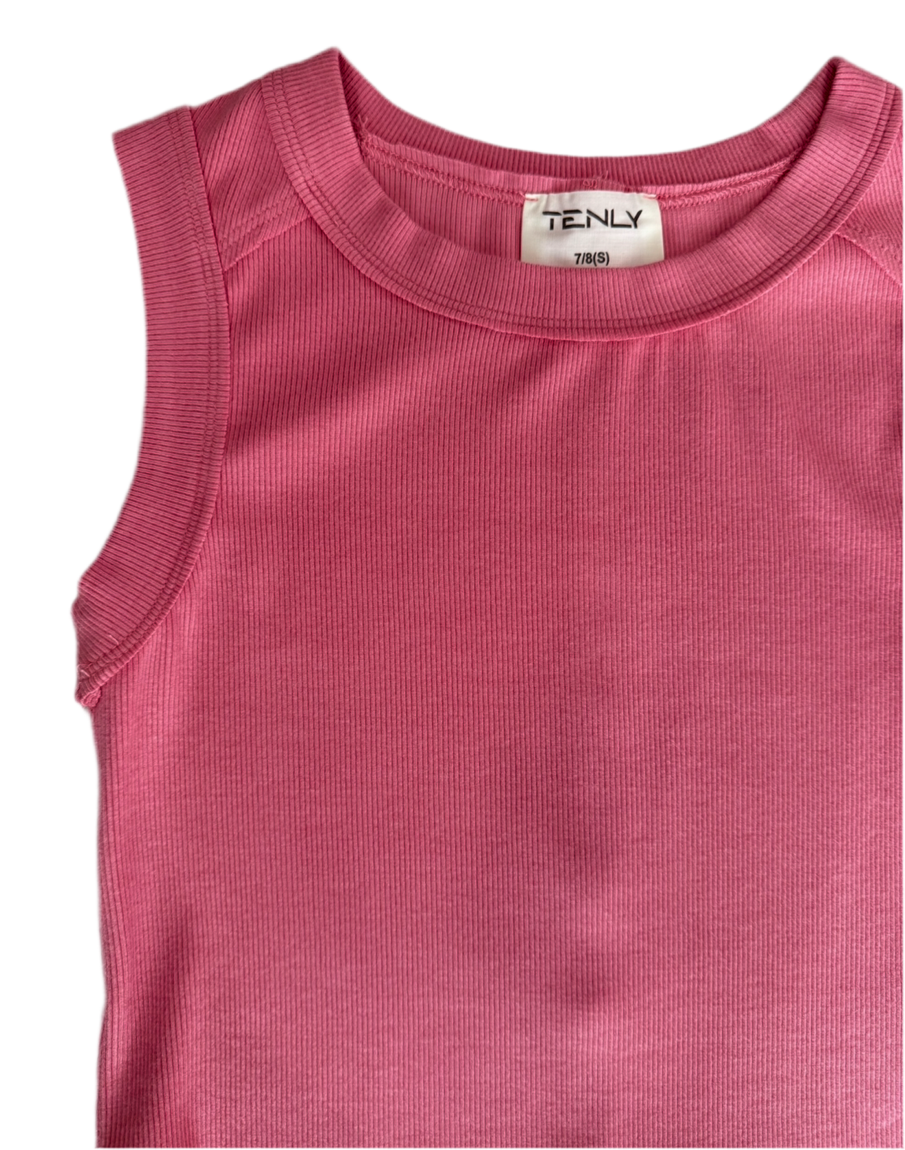 Ribbed Exposed Seam Tank Top | Confetti Pink