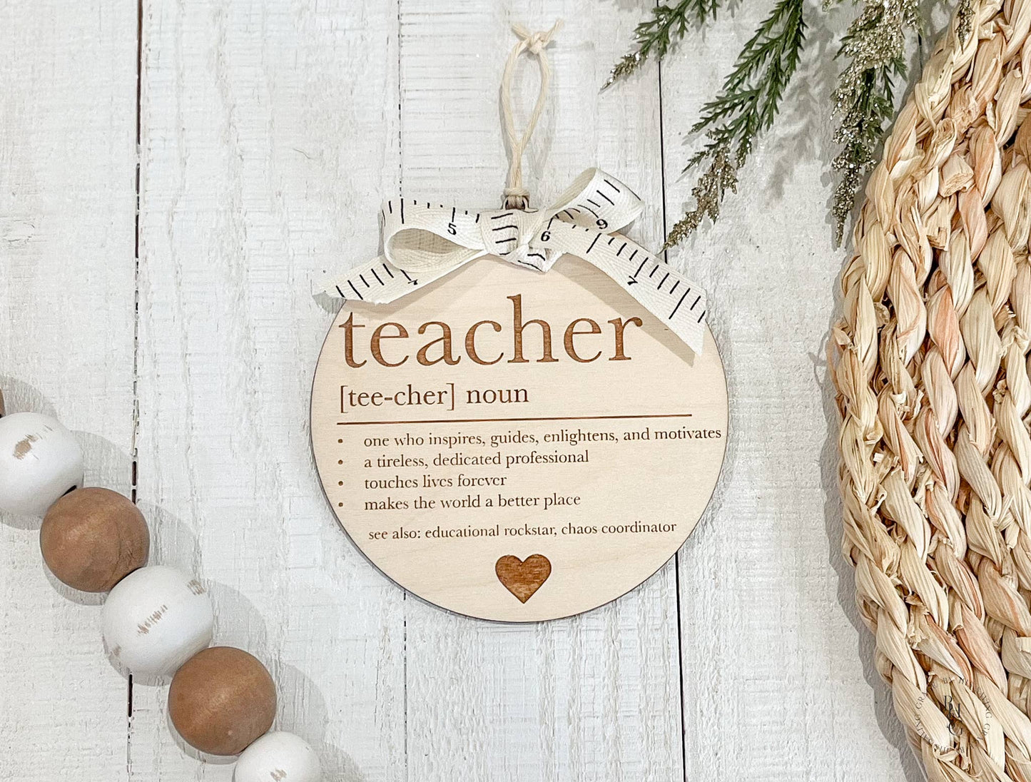 Laser Engraved Teacher Ornament