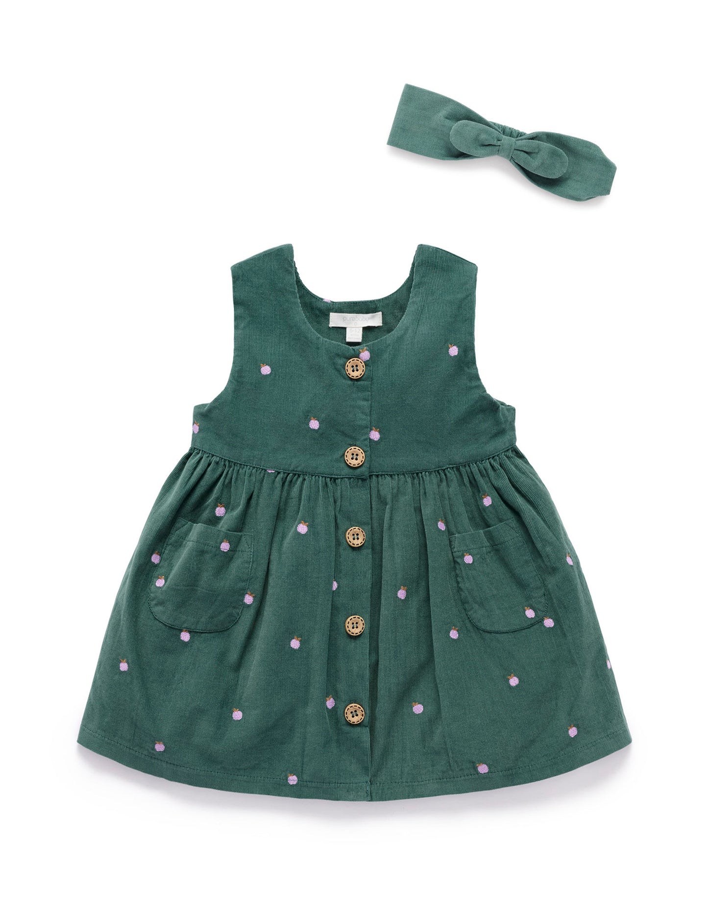 Corduroy Pinnie and Headband Set