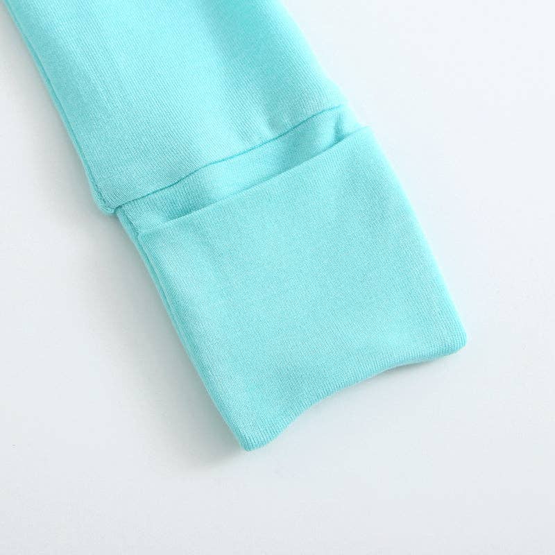 Turquoise Zippered Romper NICU Friendly