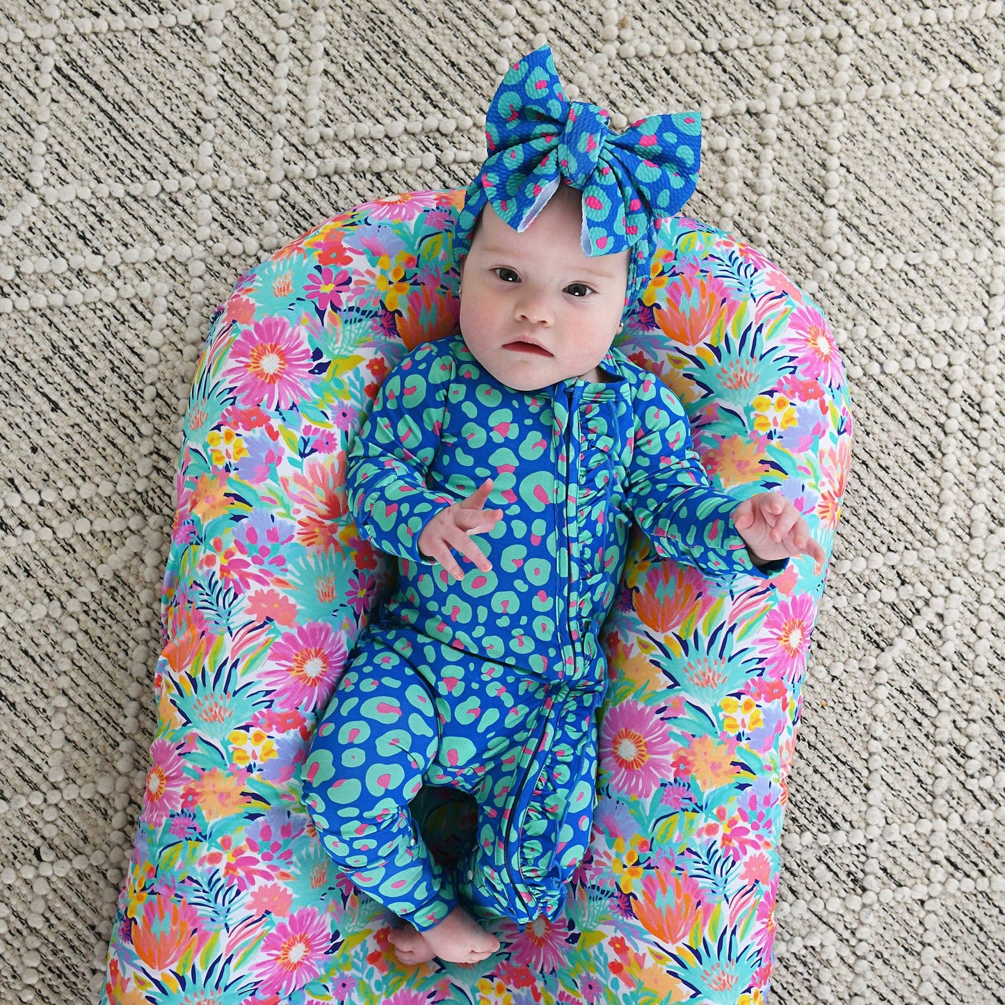 Miley Leopard Ruffle Zip Bamboo Baby Sleepies