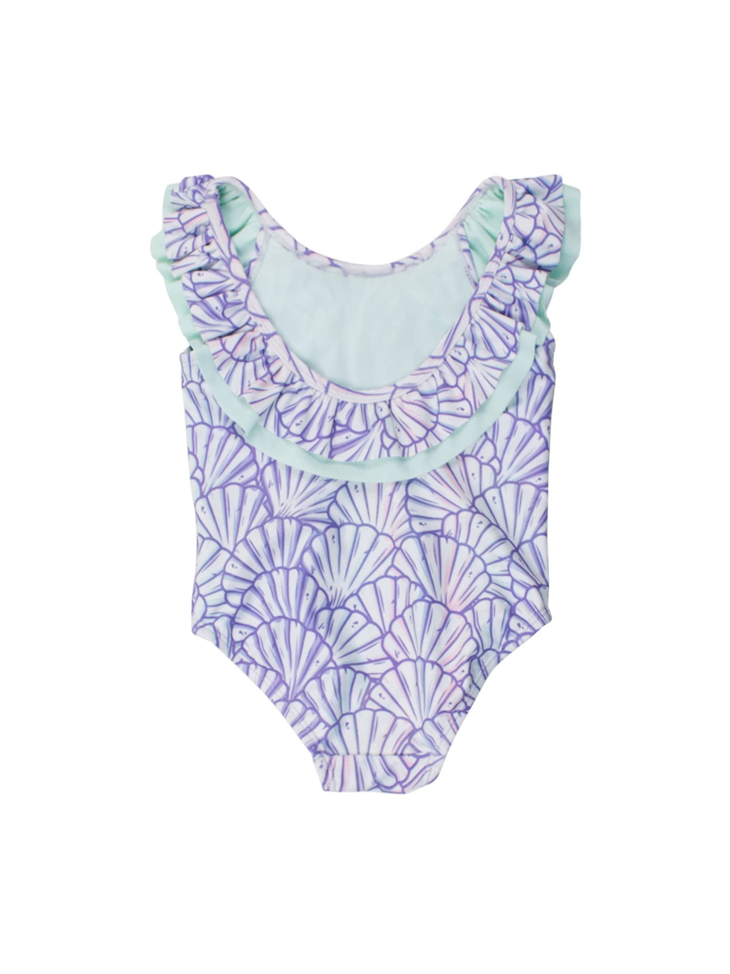 Magical Mermaid Scoopback Ruffle One Piece Swimsuit