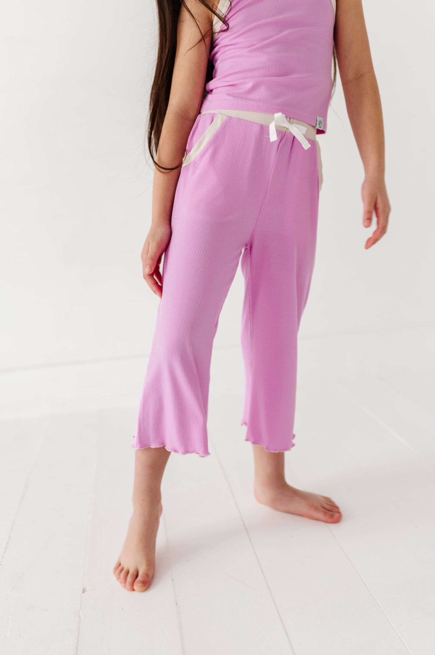 Lavendar | Ribbed Tank + Wide Leg Pants Set