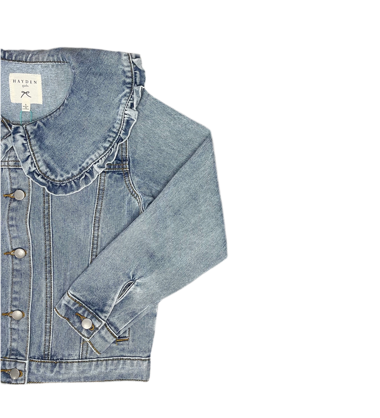 Ruffle Collar Denim Jacket