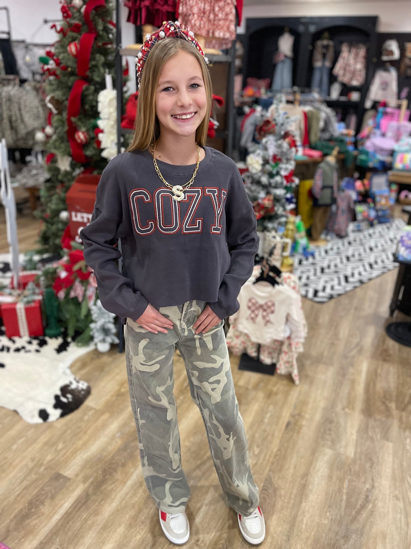 Cozy Embroidery Oversized Top