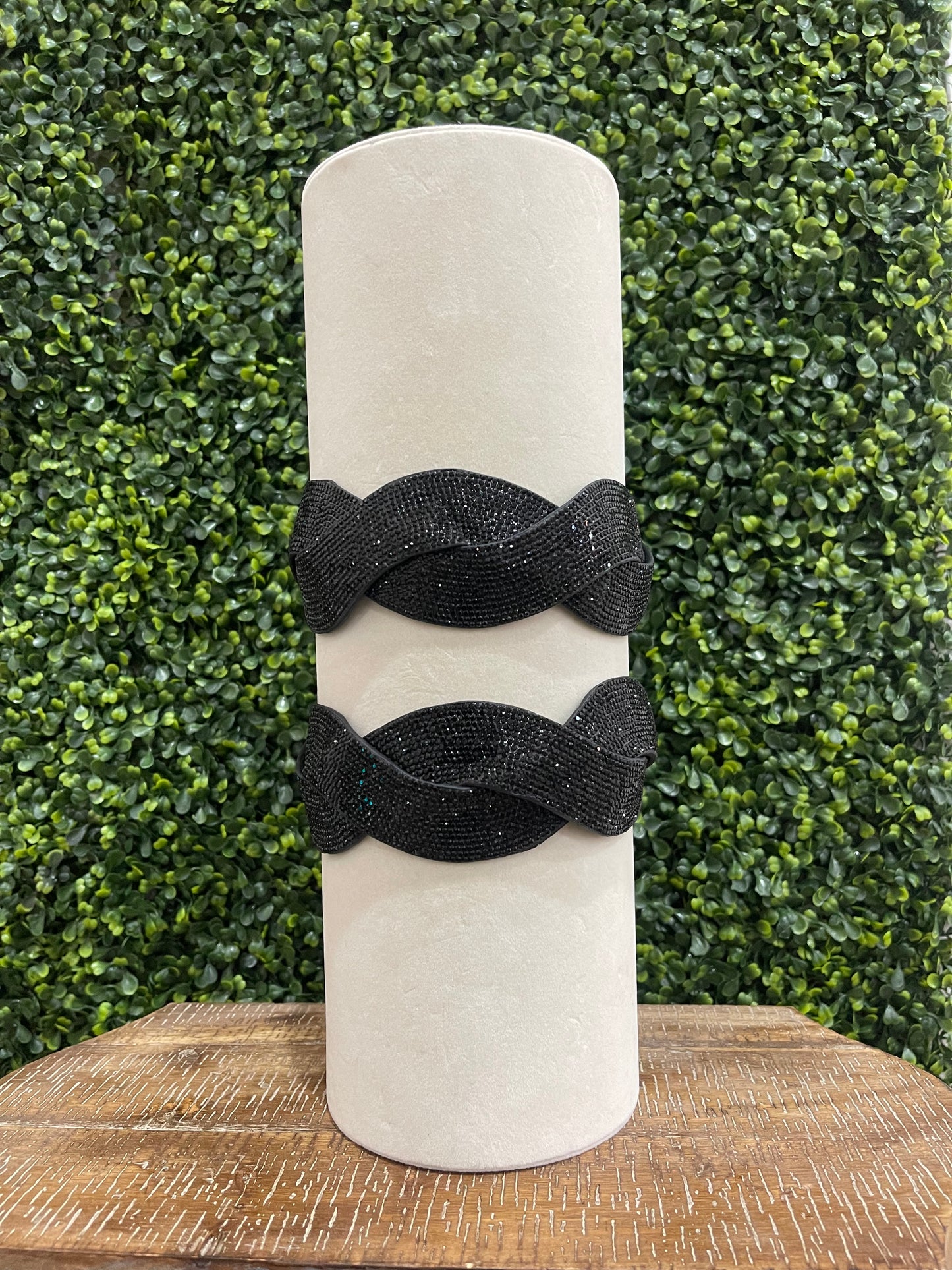 Black Rhinestone Embellished Headband