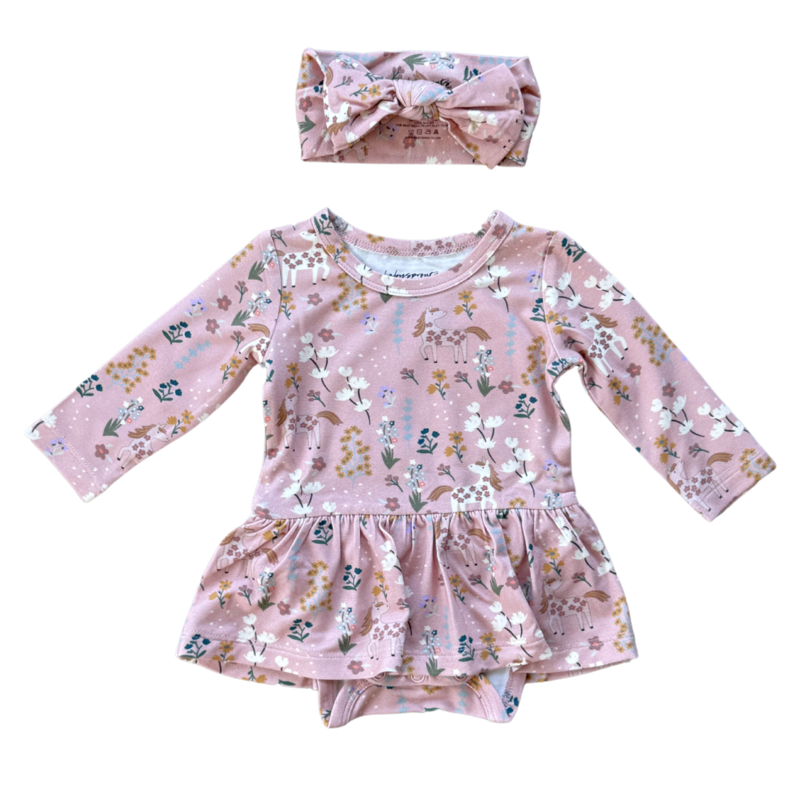 Unicorn Dress Bodysuit + Bow