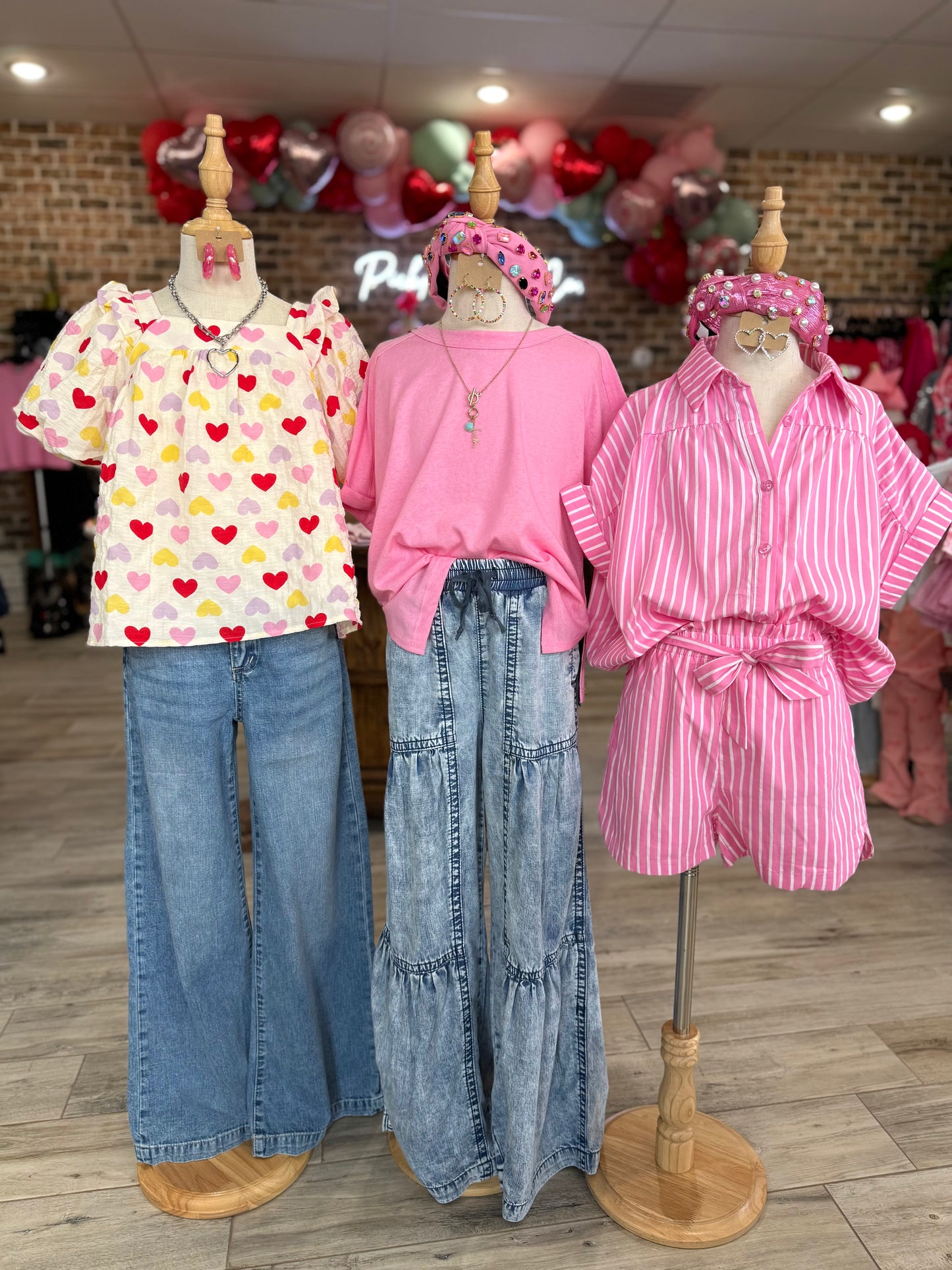 Dolman Cut Button Stripe Top + Belted Paper Bag Shorts Set