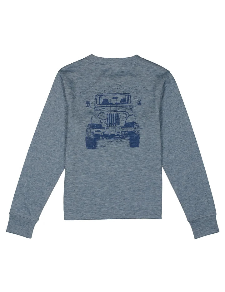 Boys Portland Pocket Tee LS | Rod Runner Ocean