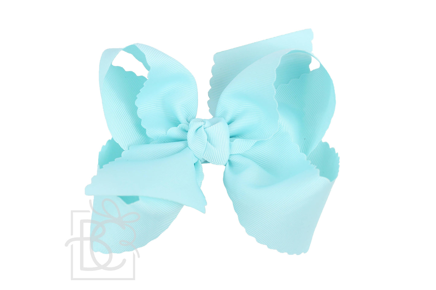 SCALLOPED EDGE BOW: Black / 5.5" Extra Large - 2.25" Ribbon on Alligator Clip