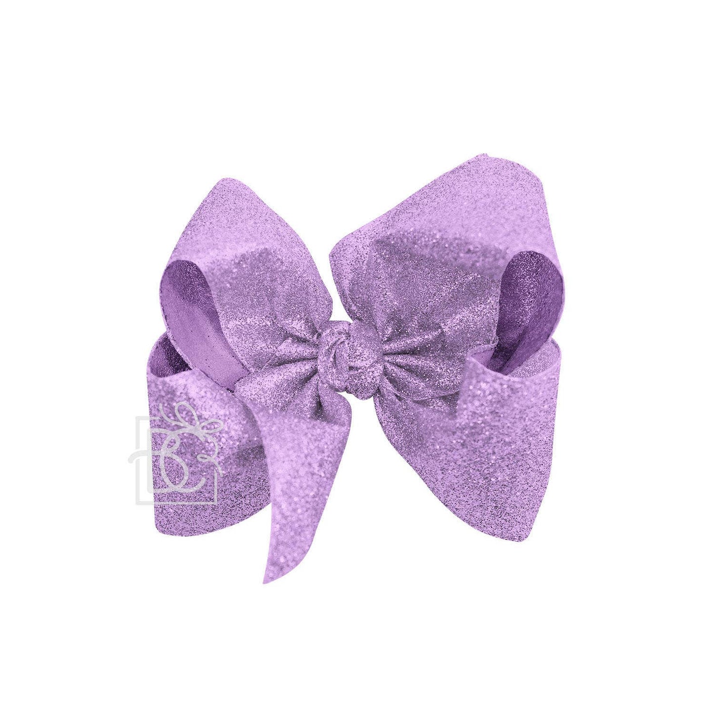 GLITTER METALLIC BOW ON CLIP: 6.5" Jumbo - 2.5" Ribbon on Lg. Alligator Clip / ROYAL BLUE
