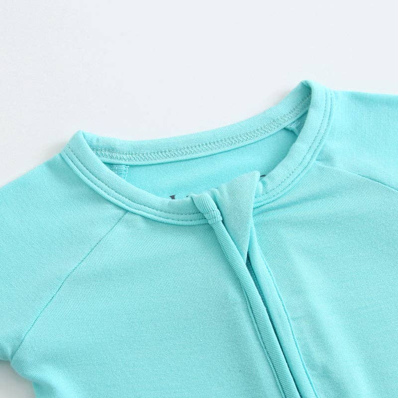 Turquoise Zippered Romper NICU Friendly