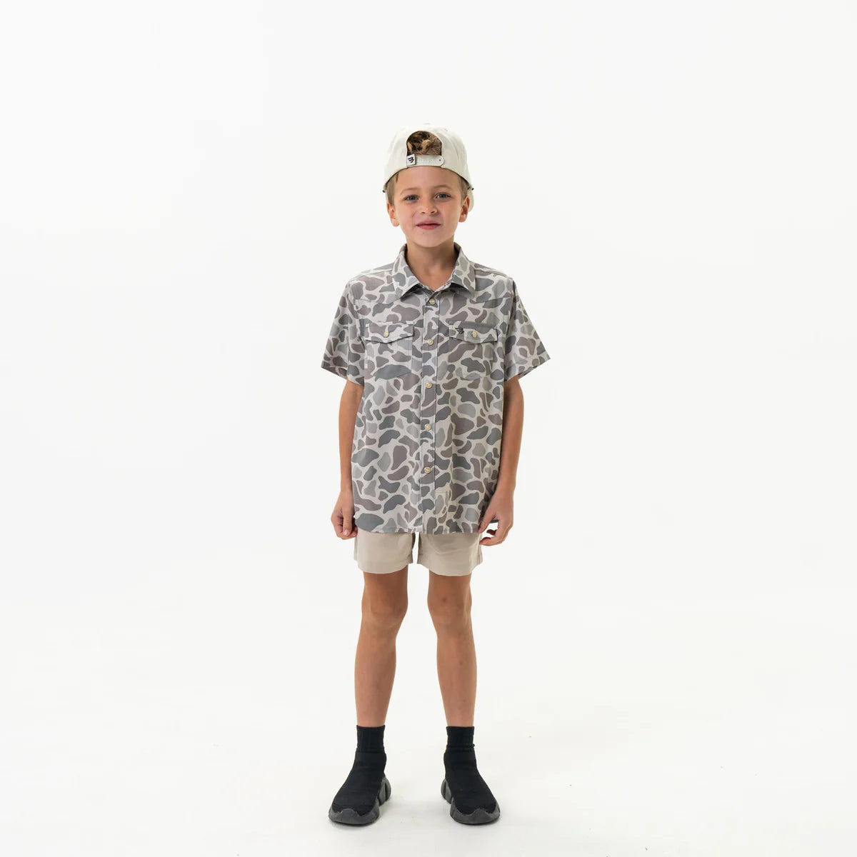 Youth Performance Button Up | Classic Deer Camo