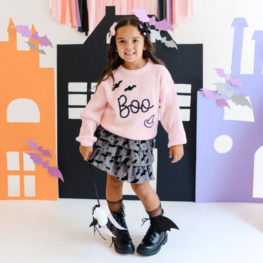 Flocked Bats Halloween Tutu