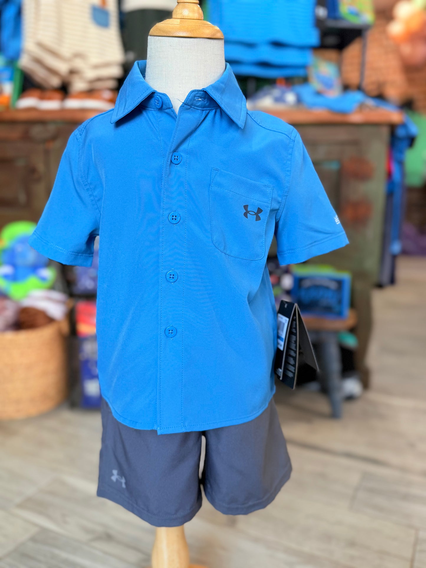 UA Woven Fishing Shirt Set | Ether Blue | 12m-24m
