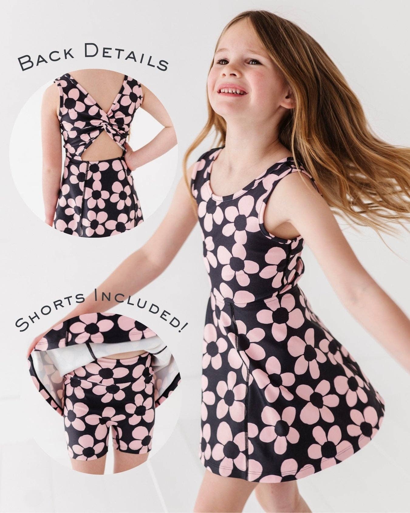 Retro Daisy | Twisty Back Dress + Detached Shorts