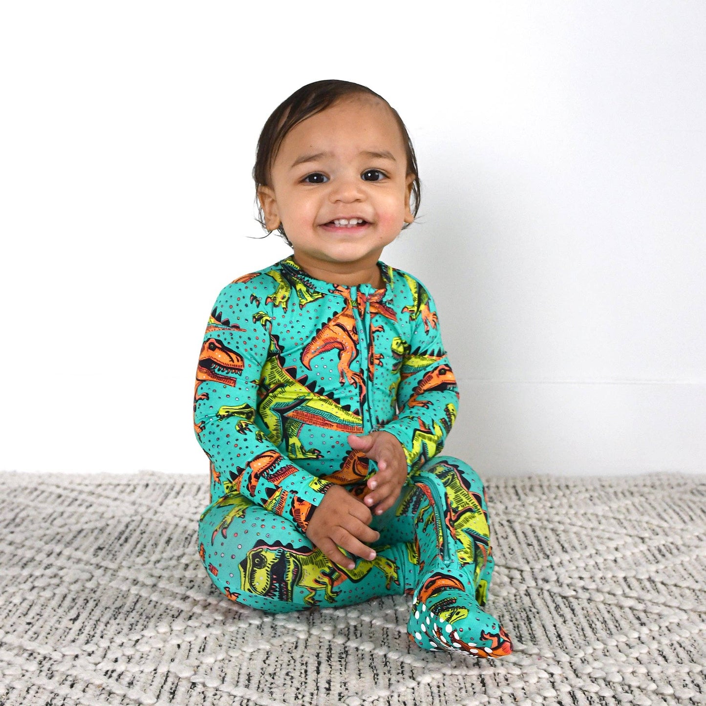 Drew Dino Bamboo Sleepies Two Way Zip