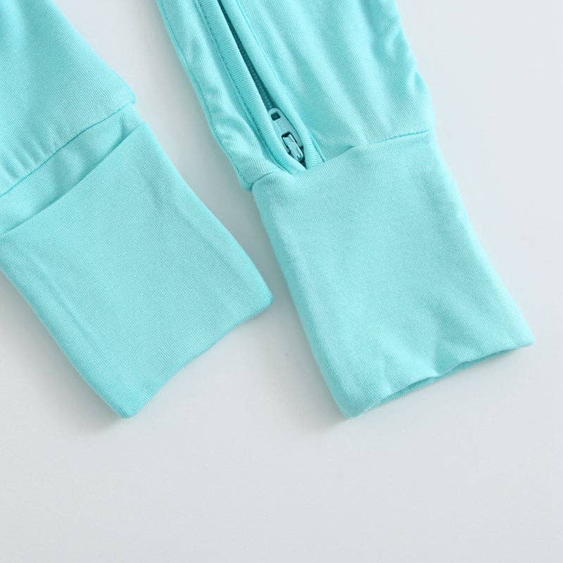 Turquoise Zippered Romper NICU Friendly