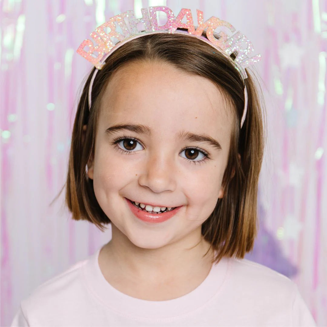 Pastel Glitter Birthday Headband